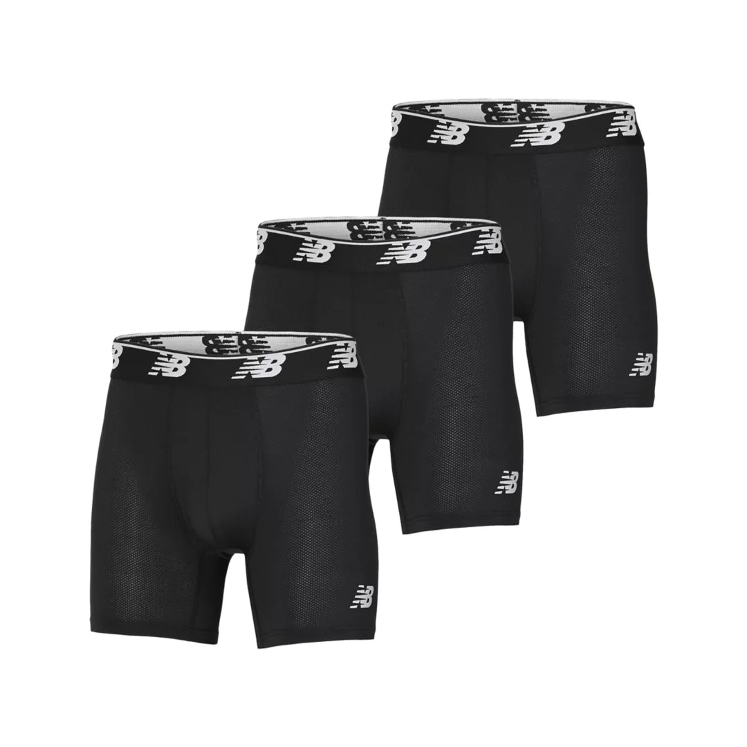 Men Mens Mesh 5 Inch Boxer Brief No Fly 3 Pack / New Balance