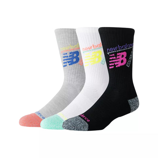 Men|Women Active Graphic Crew Socks 3 Pack / New Balance