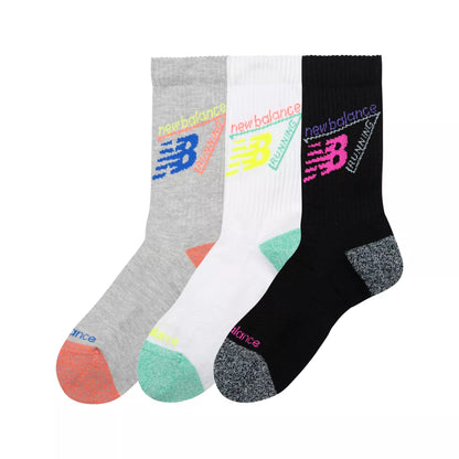 Men|Women Active Graphic Crew Socks 3 Pack / New Balance