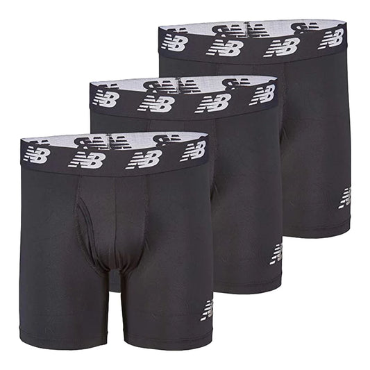 Men Mens Premium 6 Inch Boxer Brief with Fly 3 Pack / New Balance