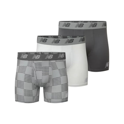 Men Mens Premium 6 Inch Boxer Brief with Fly 3 Pack / New Balance
