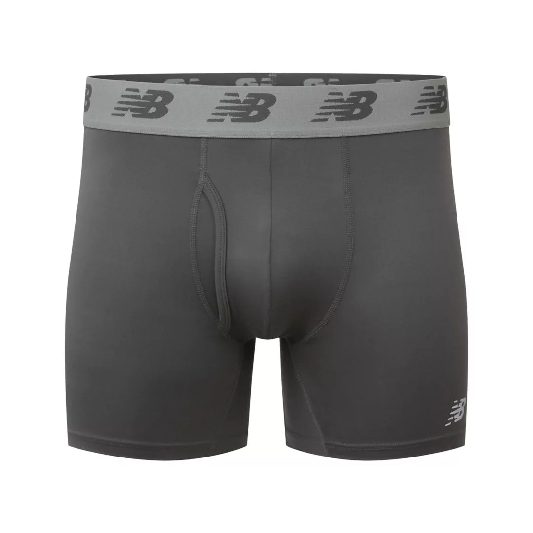 Men Mens Premium 6 Inch Boxer Brief with Fly 3 Pack / New Balance