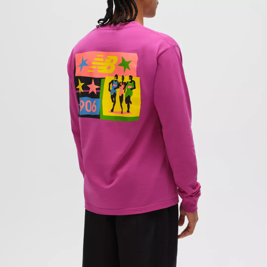 Men Made in USA Graphic Long Sleeve T-Shirt / New Balance