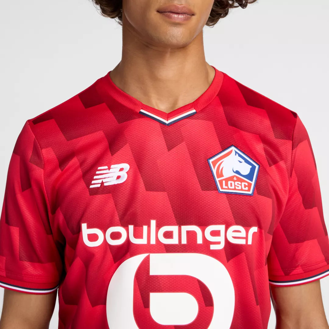 Men Lille LOSC Home Short Sleeve Jersey / New Balance