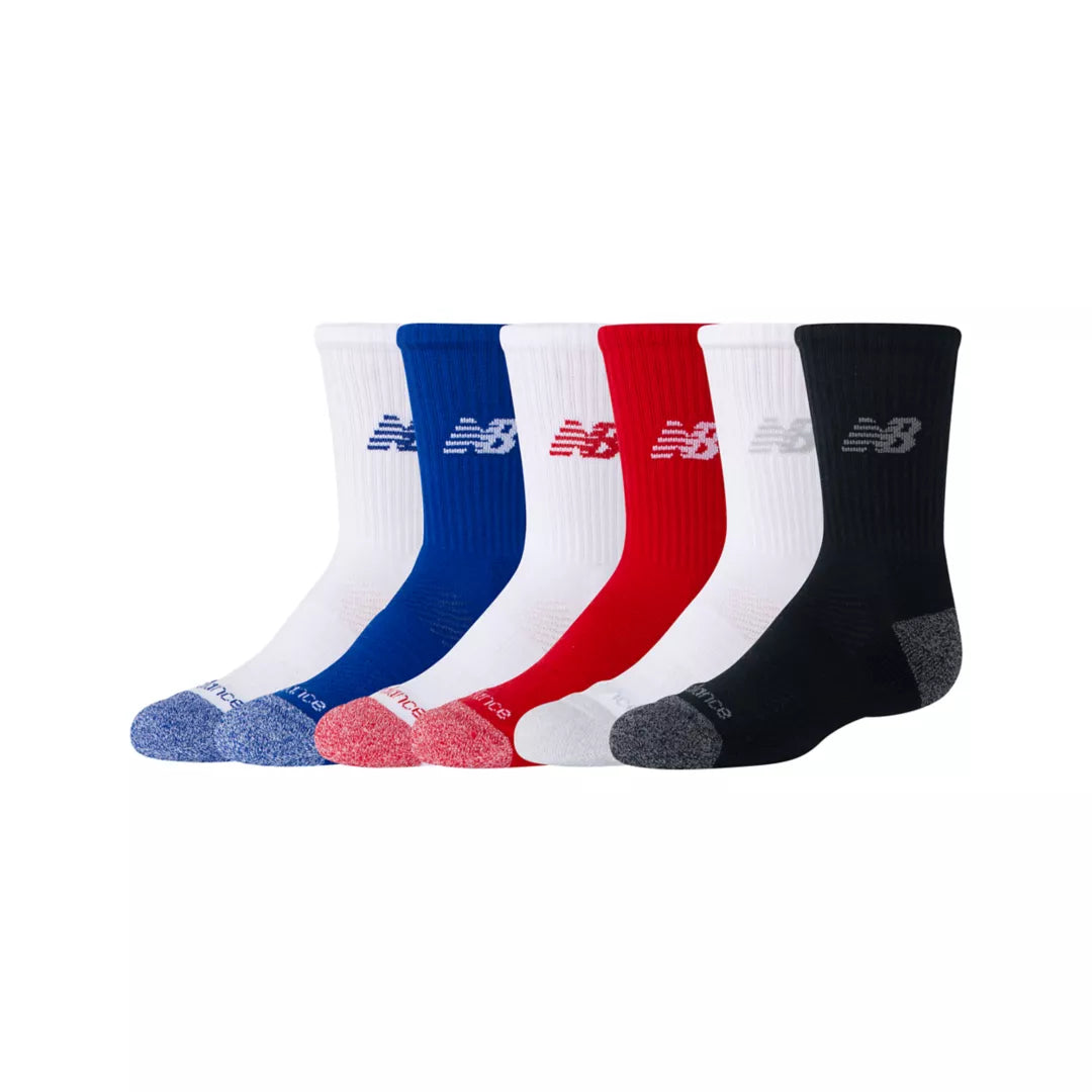 Kids Youth Active Crew Socks 6 Pack / New Balance