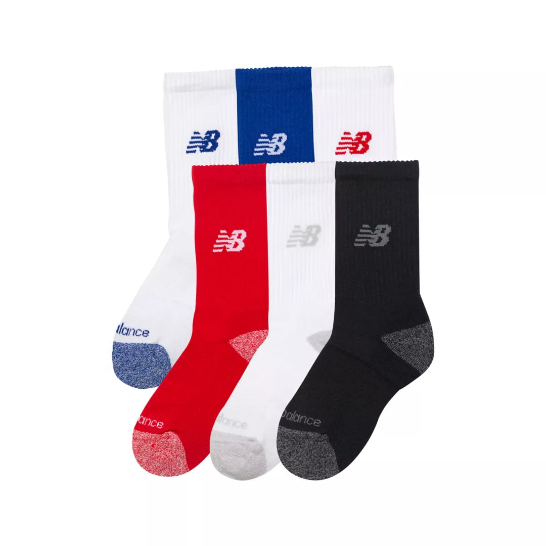 Kids Youth Active Crew Socks 6 Pack / New Balance