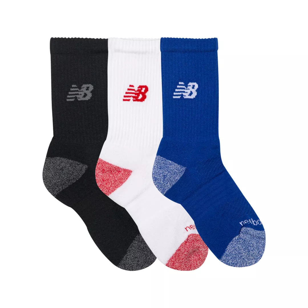 Kids Youth Active Crew Socks 3 Pack / New Balance