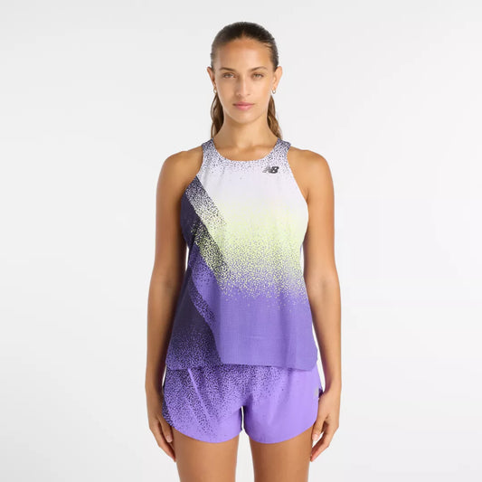 Women Race Day Ultra Light Printed Singlet / New Balance