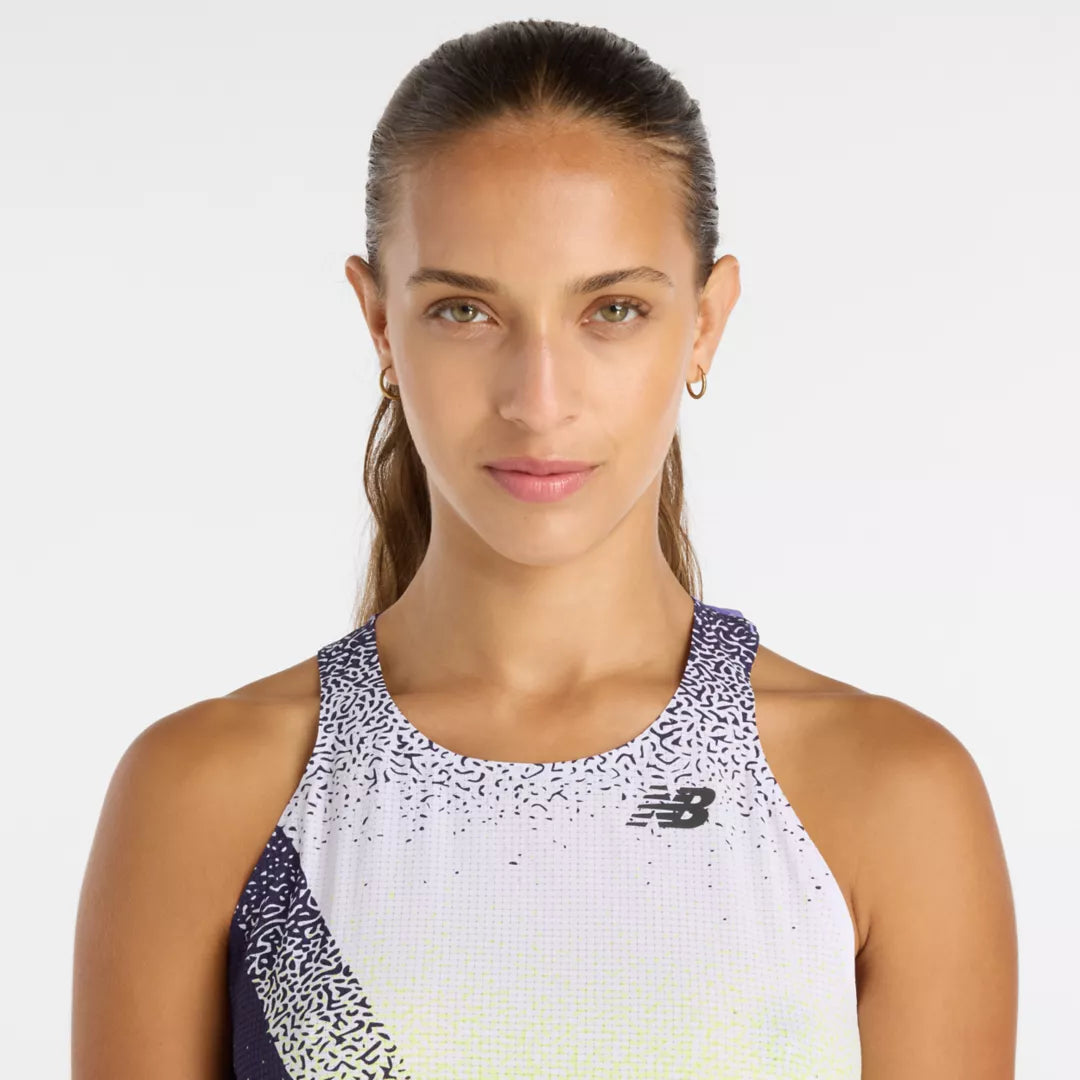 Women Race Day Ultra Light Printed Singlet / New Balance