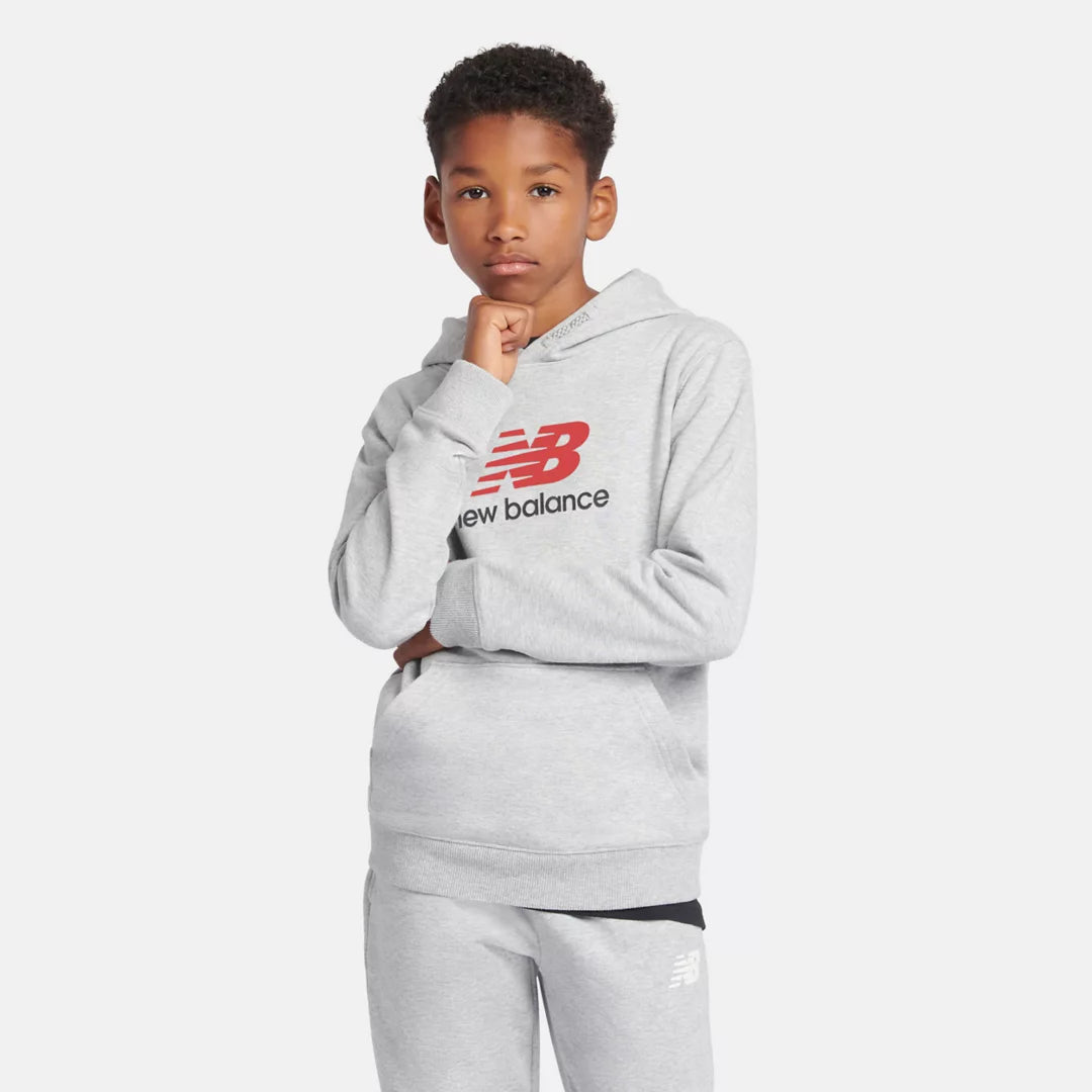 Kids French Terry Stacked Logo Hoodie / New Balance