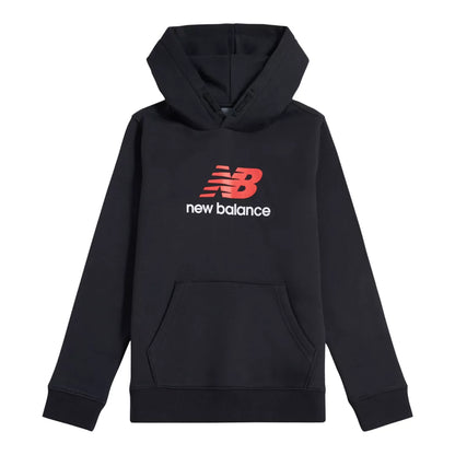Kids Brush Back Stacked Logo Hoodie / New Balance